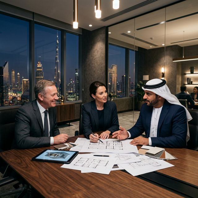 Zesto Tech leadership team planning interior project