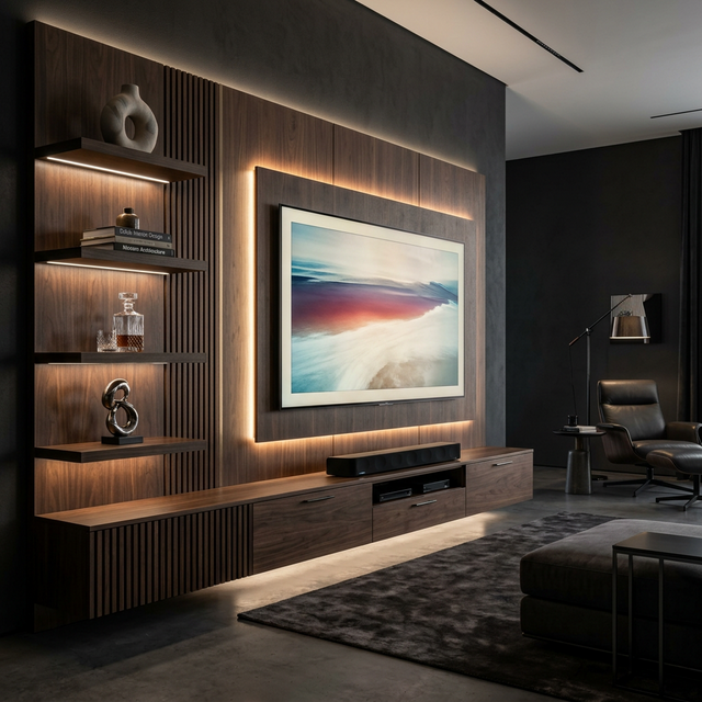 Custom TV unit and media wall